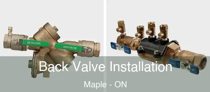  Back Valve Installation Maple - ON